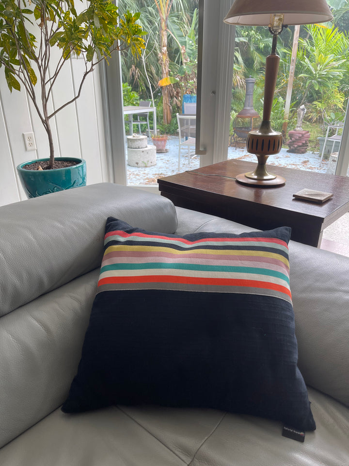 Striped 100% cotton pillows with Imported French fabric