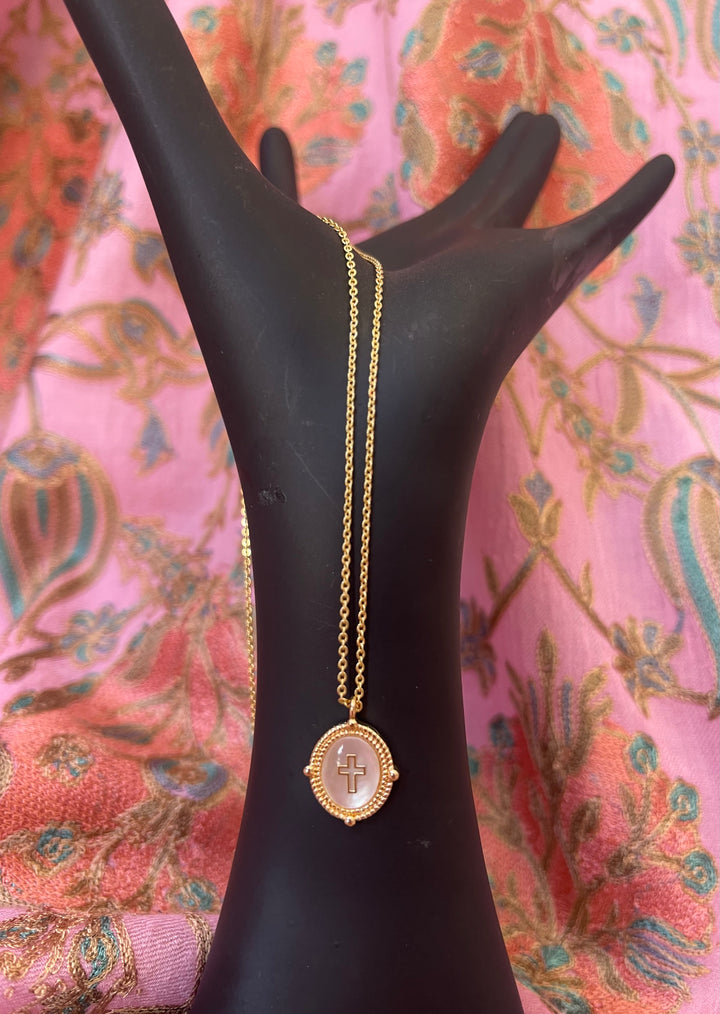 Mother of Pearl Cross Necklace