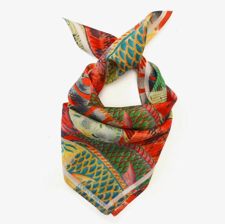 Silk Scarf Tropical Fish 100% silk