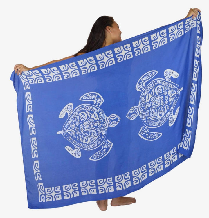 Pareo/Sarong Cobalt Blue Turtle Cover Up