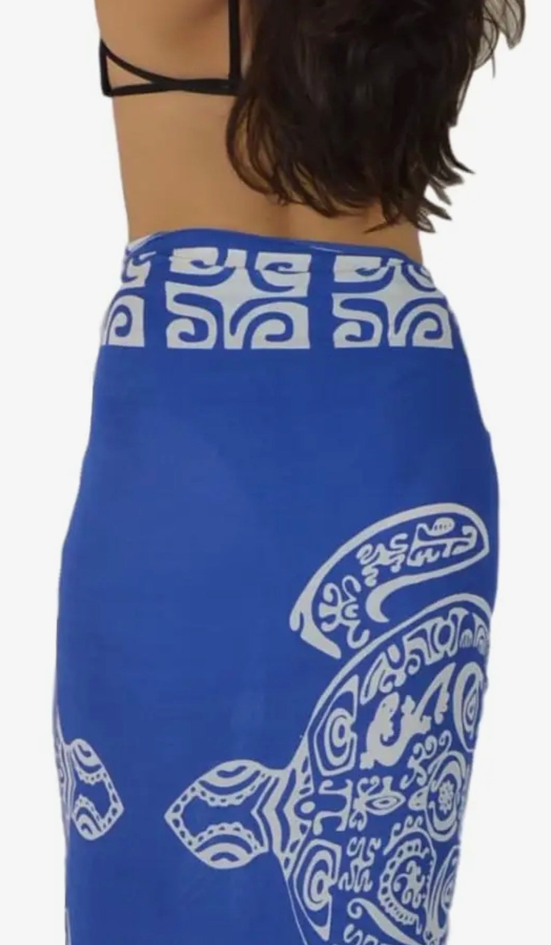 Pareo/Sarong Cobalt Blue Turtle Cover Up