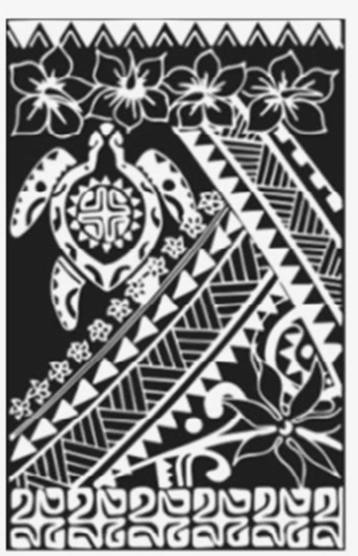 Pareo/sarong Black Tribal Turtle Cover Up