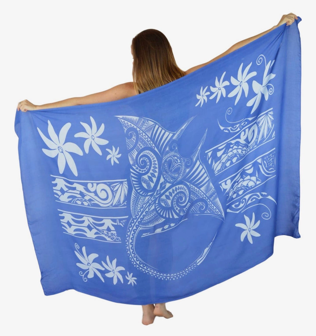 Pareo/sarong Blue Manta Ray Cover Up