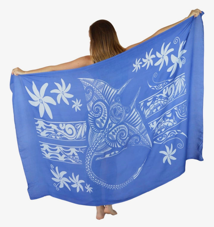 Pareo/sarong Blue Manta Ray Cover Up