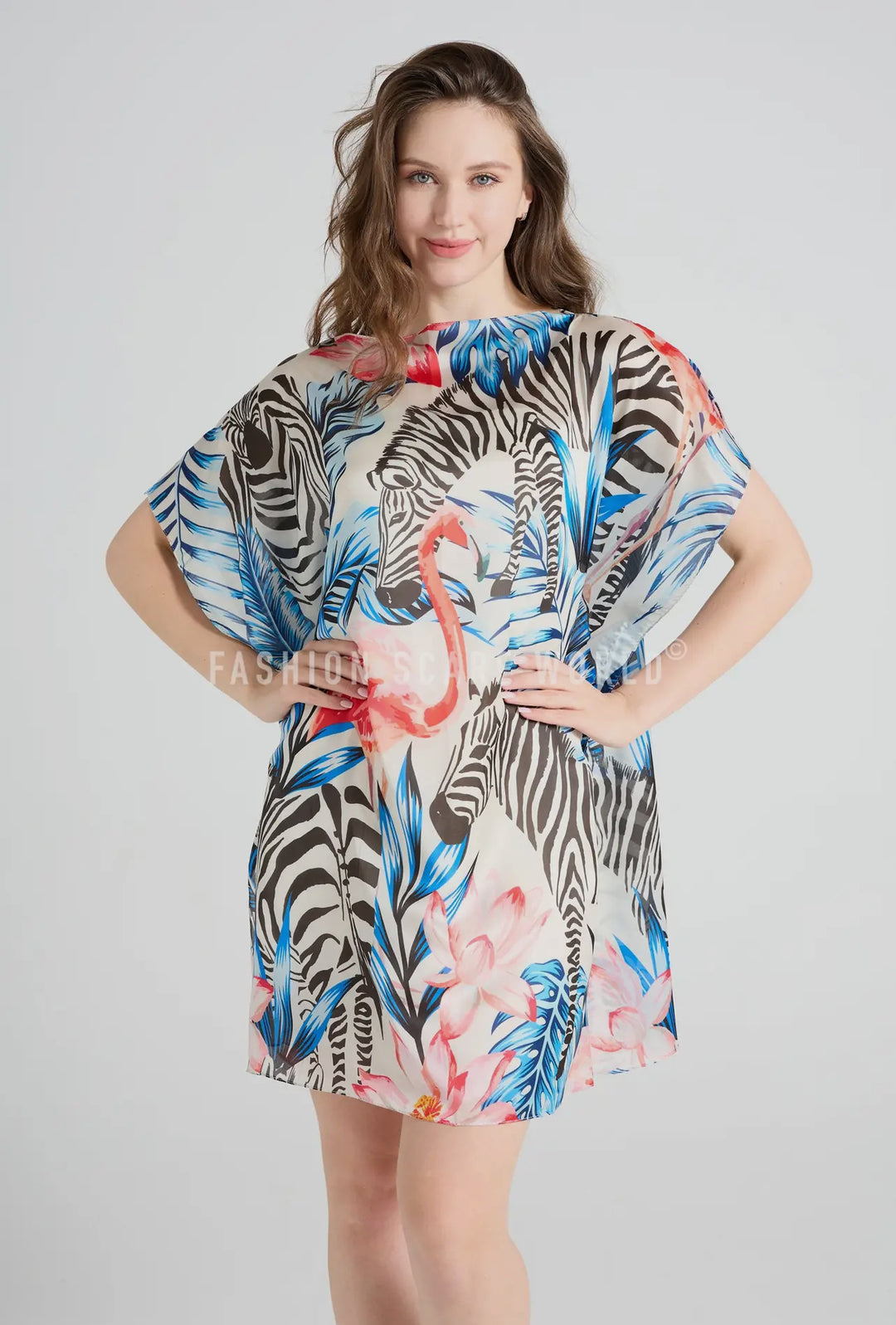 Jungle Print Silk Cover Up
