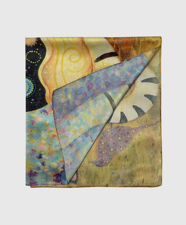 Klimt-style Cat Silk Scarf