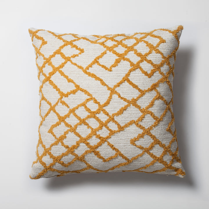 Bedouin Square-Marigold and White