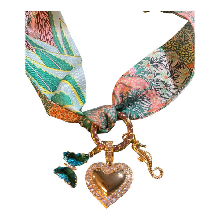 Scarf Charm Necklace-Tropical Pastel