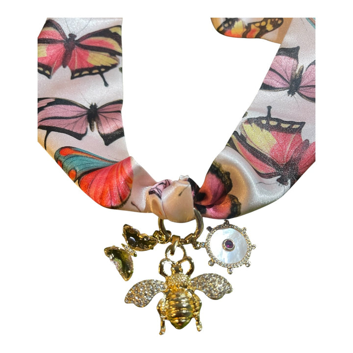 Scarf Charm Necklace-Butterflies