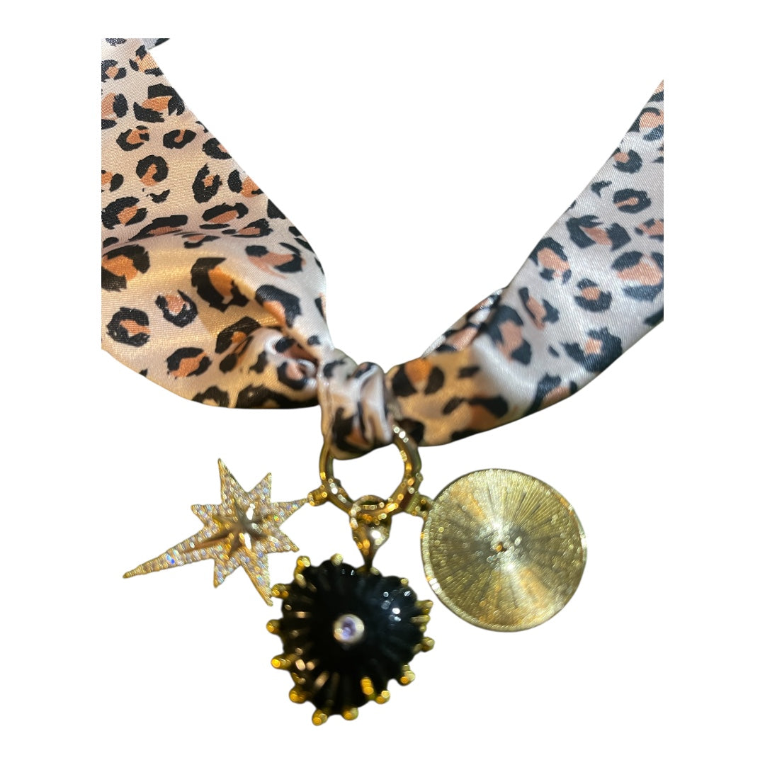 Scarf Charm Necklace-Leopard
