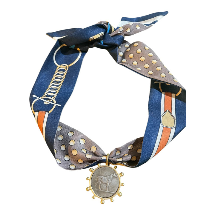 Scarf Charm Necklace-Equestrian Medallion