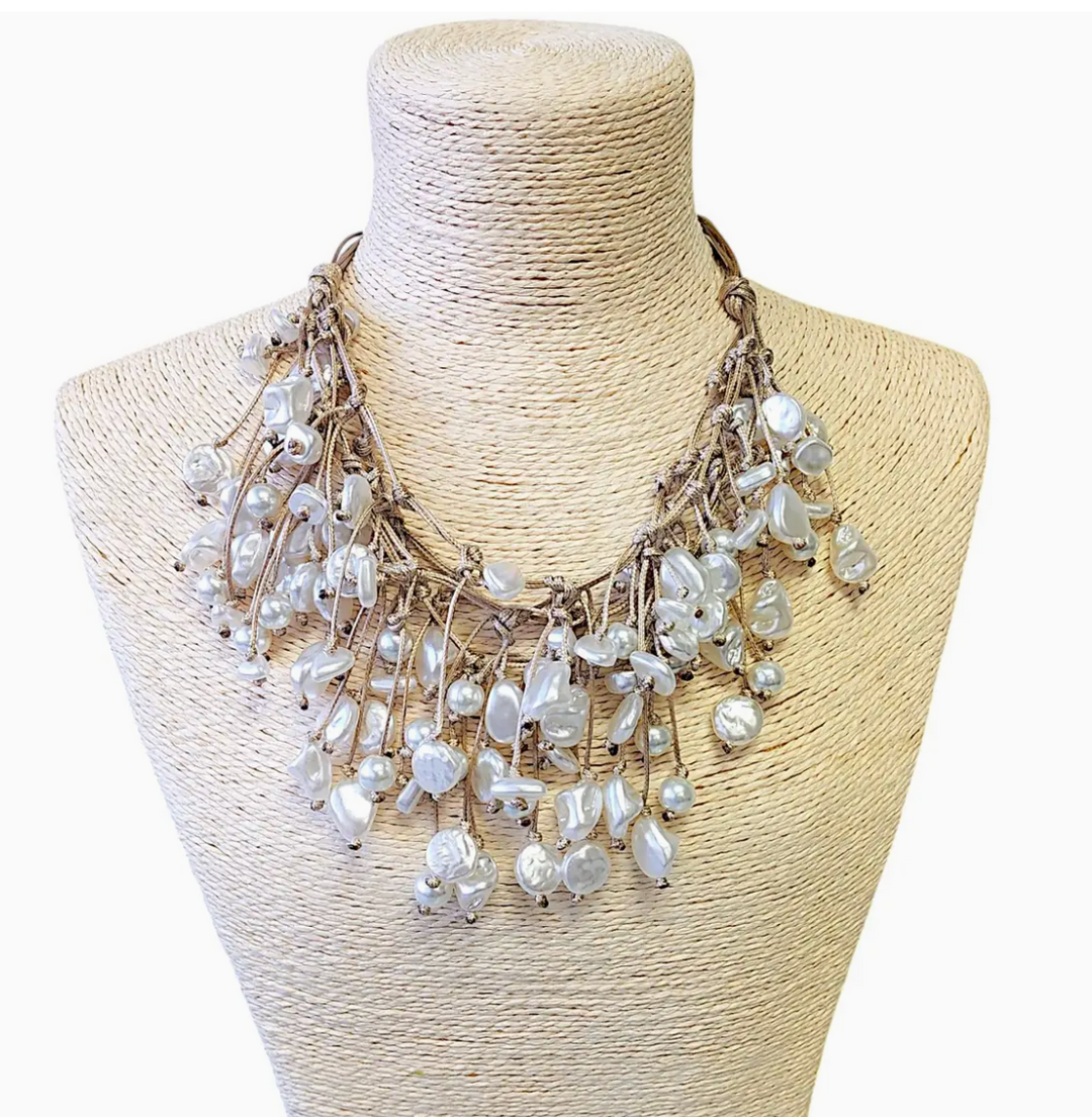 Coastal Pearl Bib Necklace