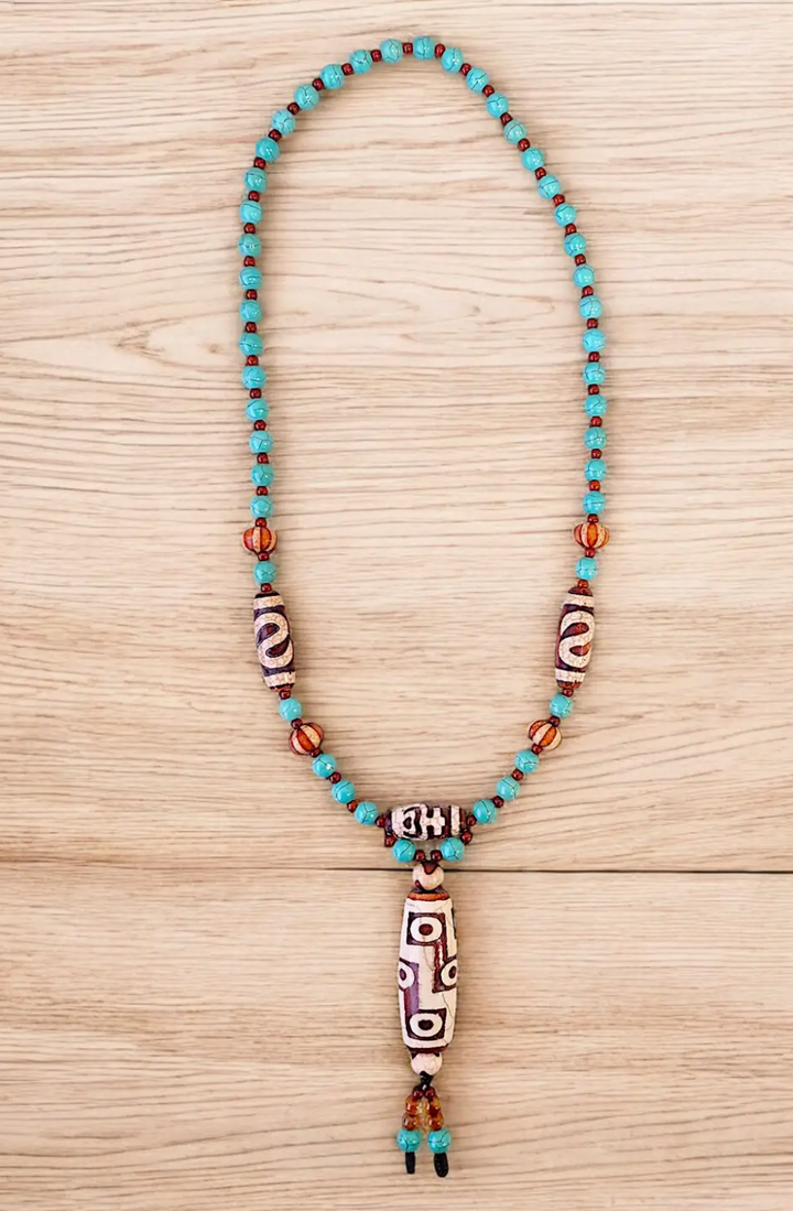 Turquoise Beaded Boho Necklace