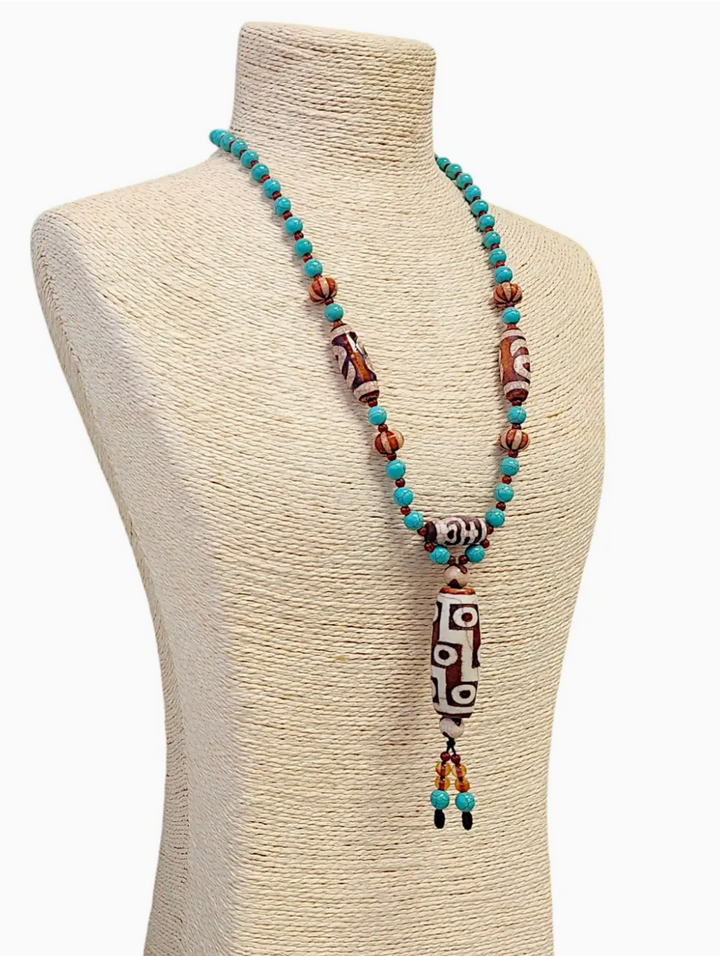 Turquoise Beaded Boho Necklace
