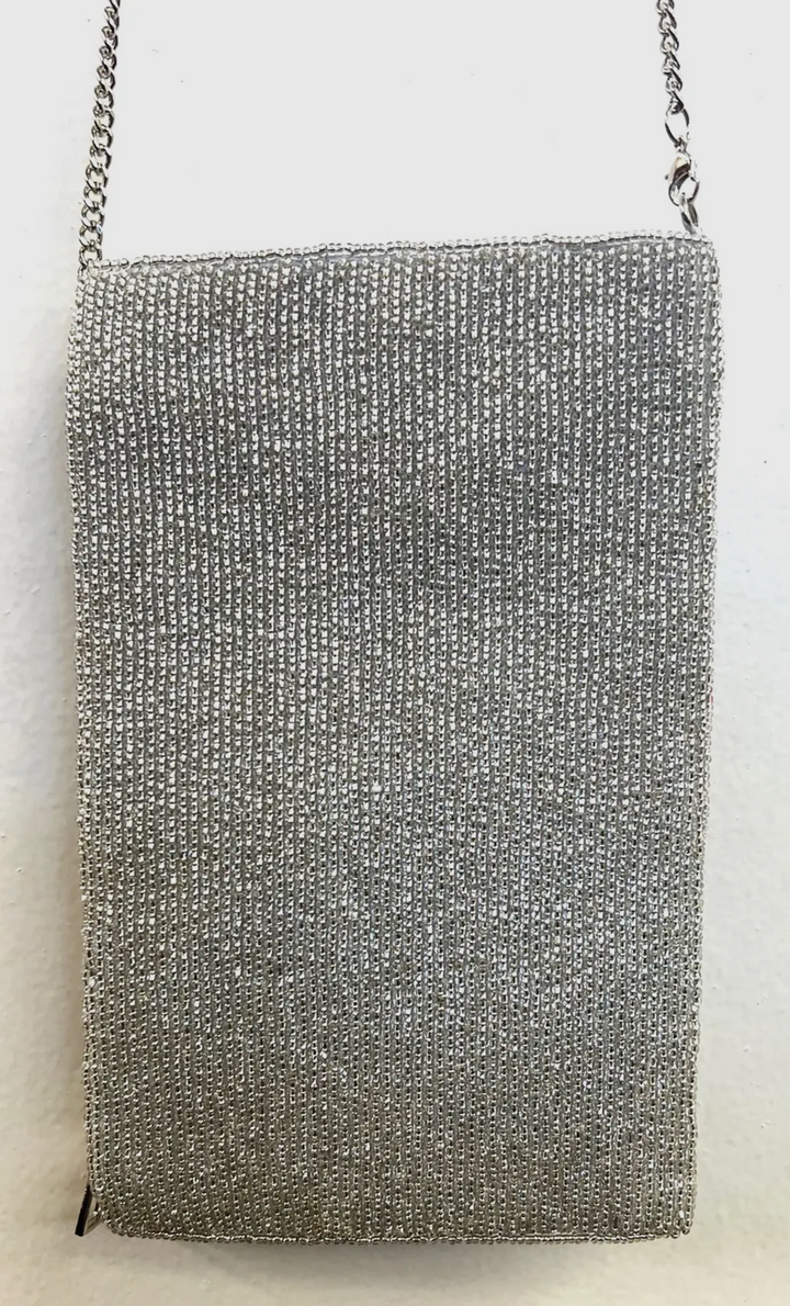 Cell Phone Crossbody Beaded Bag-Heart