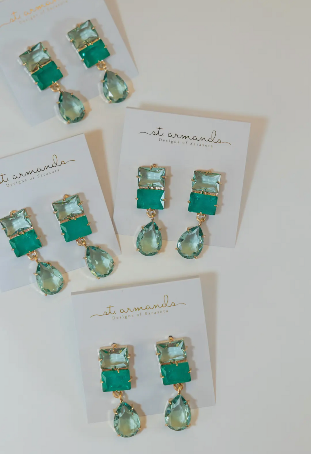 Amalfi Turquoise Ombre Gem Drop Statement Earrings