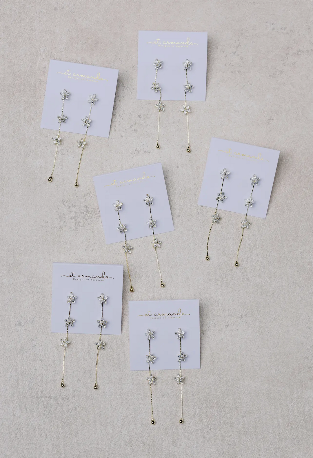 Gold and Crystal Minimalist Duster Drop Earrings
