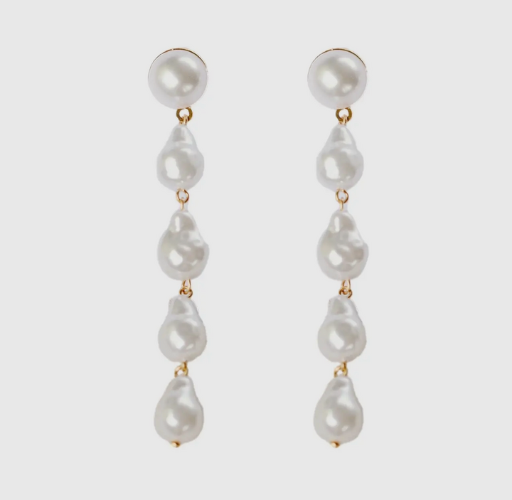 Natural Pearl Statement Drop Statement Earrings