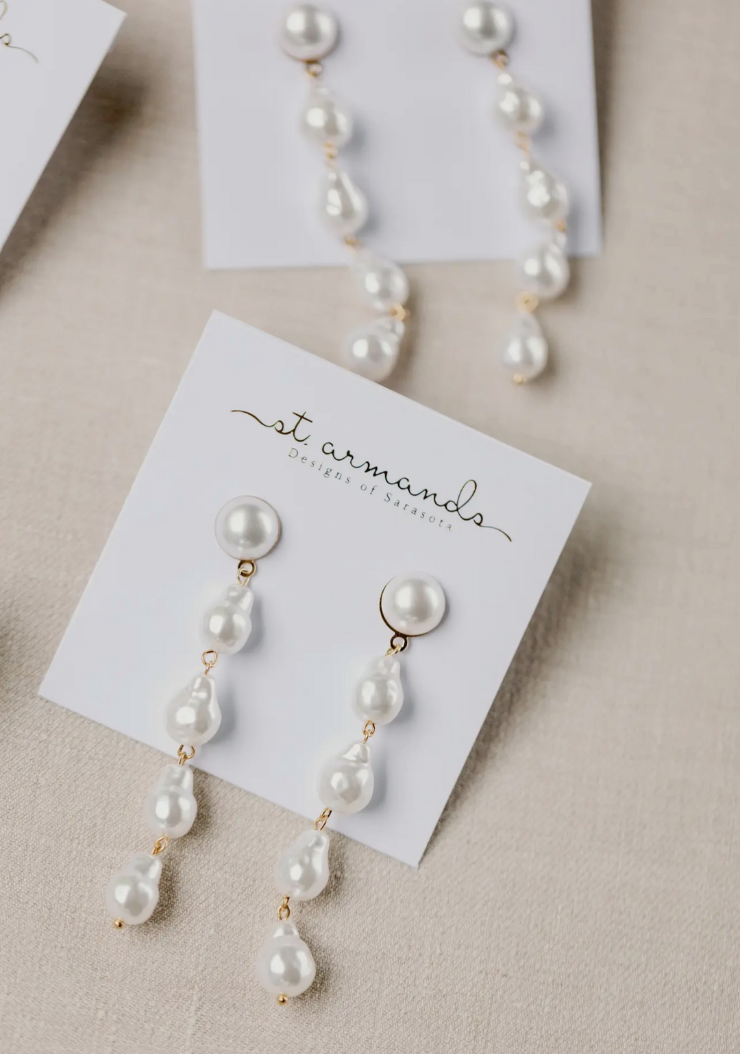 Natural Pearl Statement Drop Statement Earrings