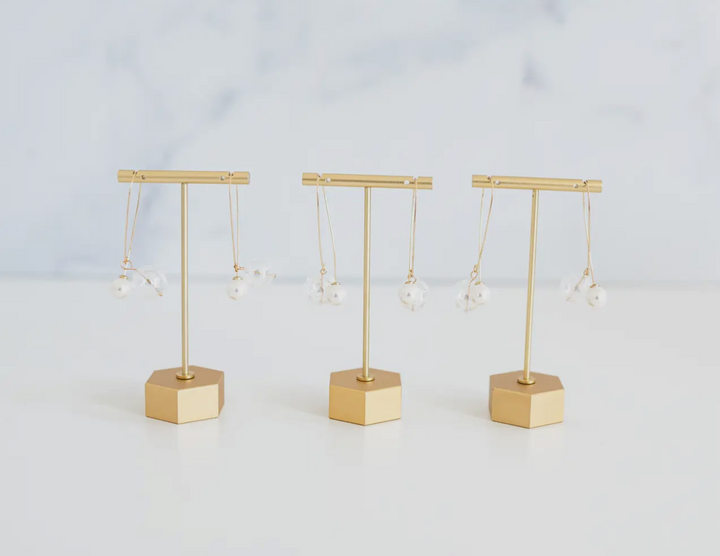 Pearl and Glass Statement Threader Earrings