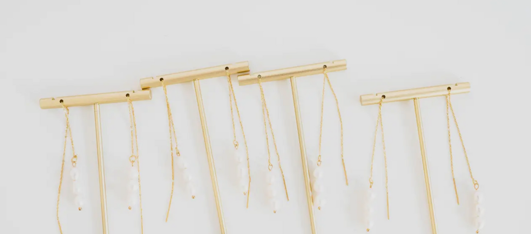 Skinny Pearl Statement Threader Earrings