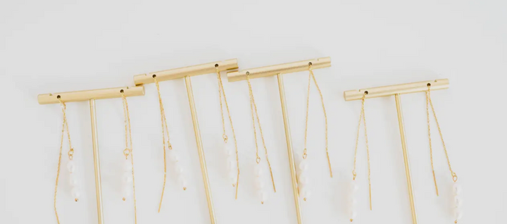 Skinny Pearl Statement Threader Earrings