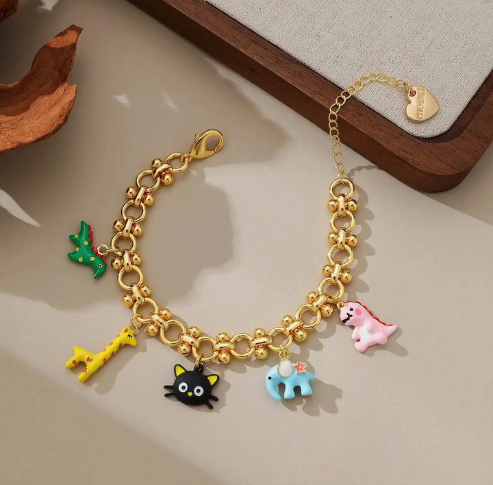 Novelty 18K Gold Charm Bracelet