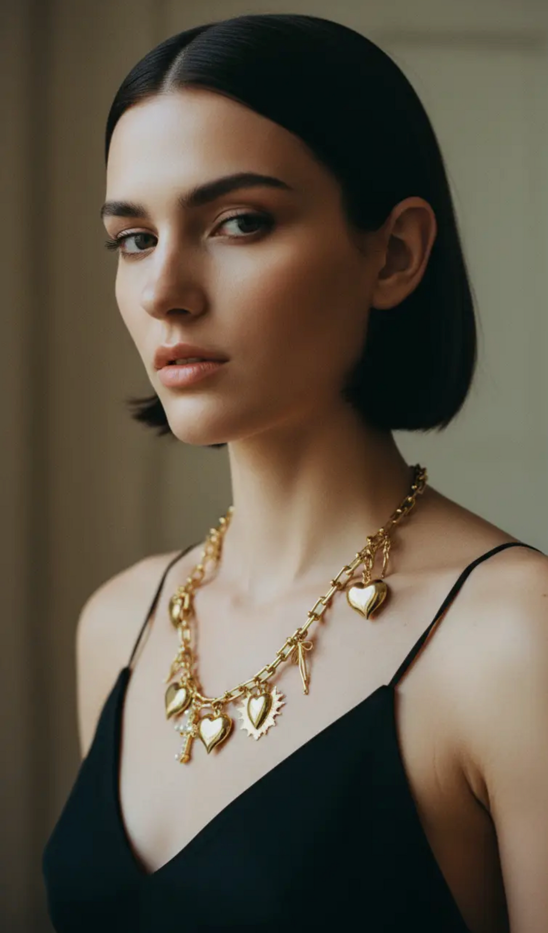 Heart Charm Gold Necklace