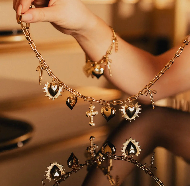 Heart Charm Gold Necklace