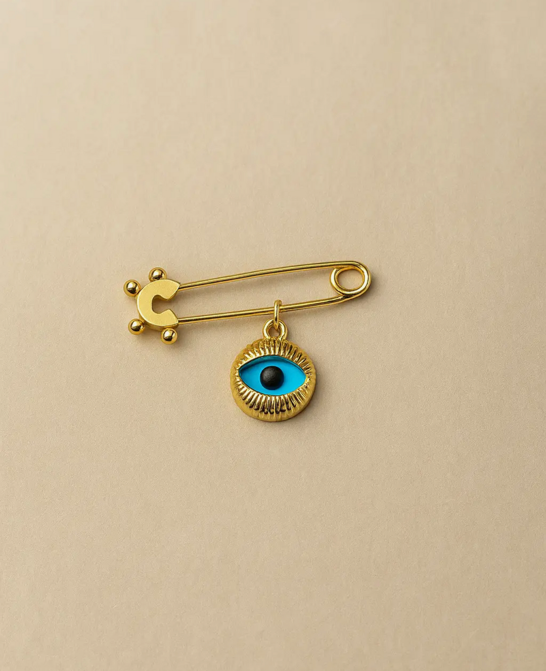 Brooch-Evil Eye Stainless Steel with 18K plating