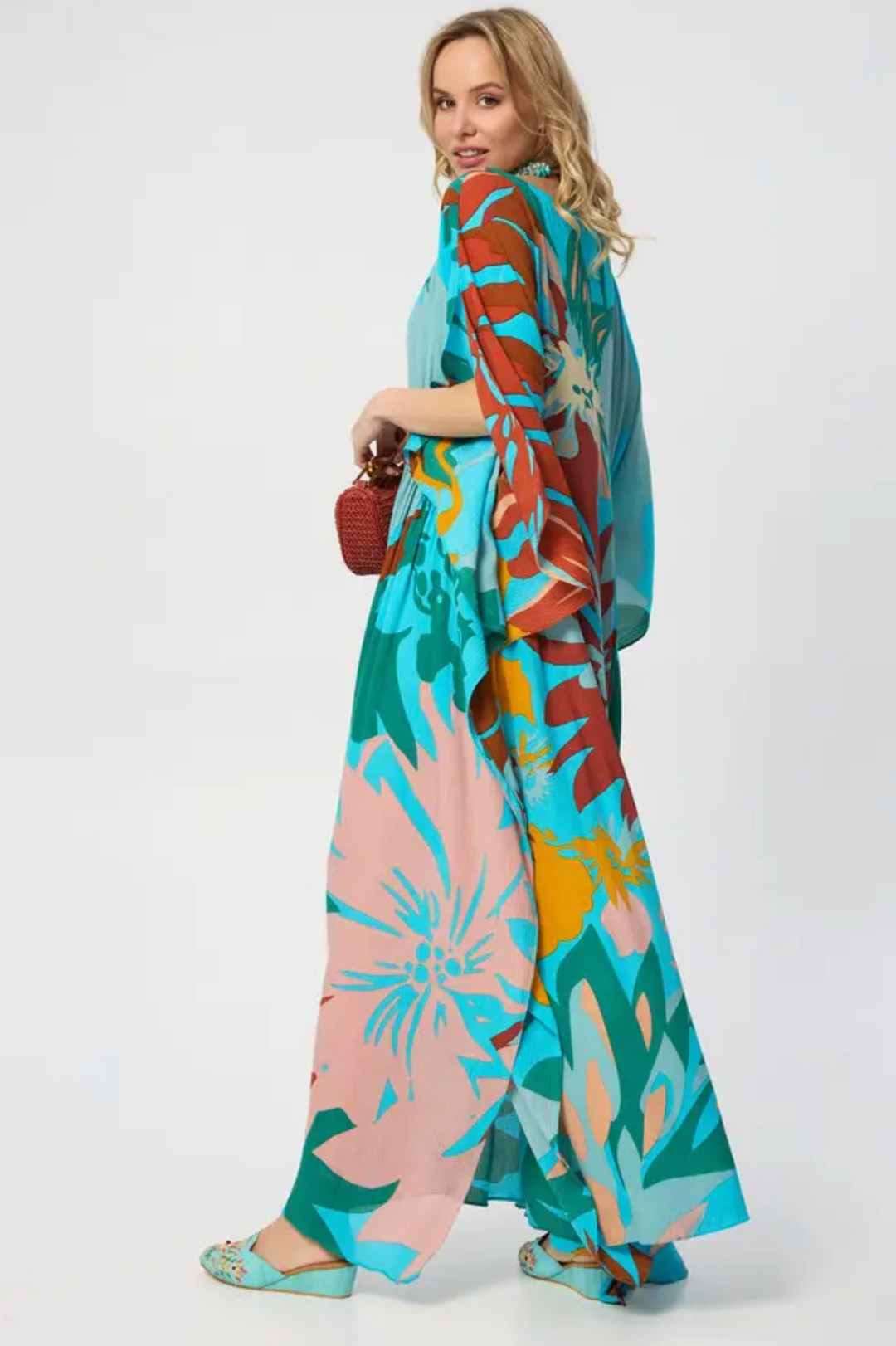 Kaftan Maxi Dress-Teal