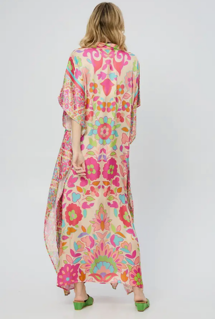 Floral Collared Kaftan Multi