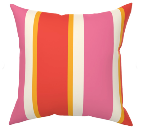Custom Made Designer Throw Pillow: Tutti Frutti Stripe