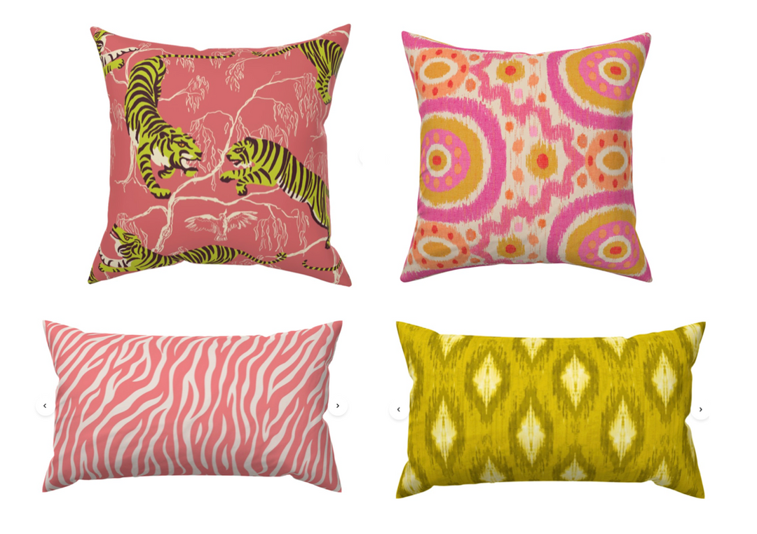 Custom Made Designer Throw Pillow-Jungle Tiger Suzani