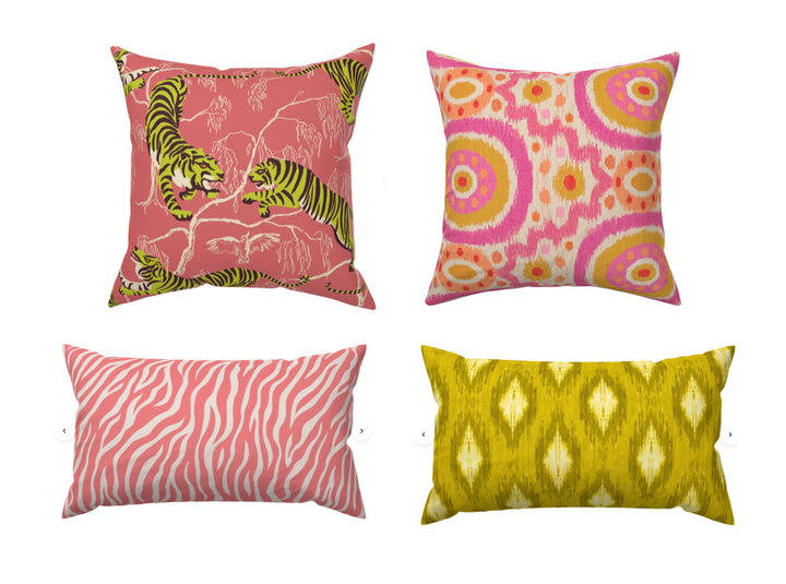 Custom Made Designer Throw Pillow-Jungle Tiger Zebra Stripe