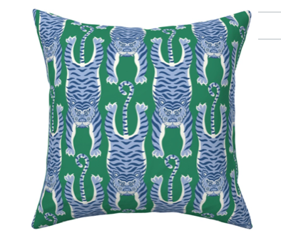 Custom Made Designer Throw Pillow-Tiger by the Tail