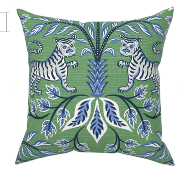 Custom Made Designer Throw Pillow-Tiger by The Tail Jacobean
