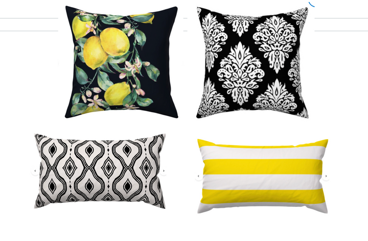 Custom Made Designer Pillow Set-Lemon Zest
