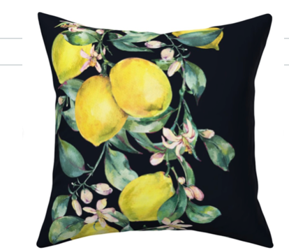 Custom Made Designer Throw Pillow-Lemon Zest