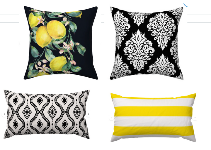 Custom Made Designer Throw Pillow-Lemon Zest