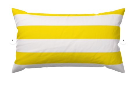 Custom Made Designer Throw Pillow-Lemon Zest Stripe