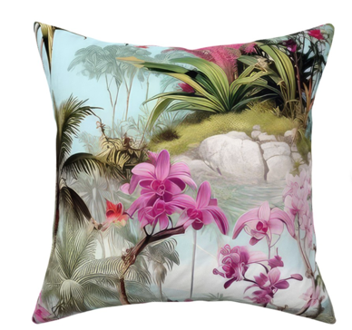 Custom Made Designer Throw Pillow-Orchid Heaven