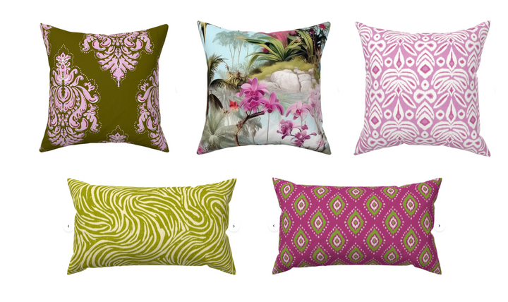Custom Made Designer Throw Pillow-Orchid Heaven