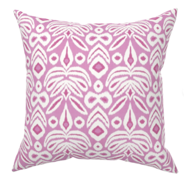Custom Made Designer Throw Pillow-Orchid Heaven Ikat