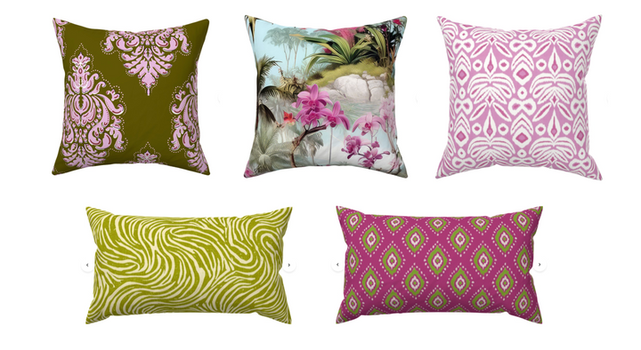 Custom Made Designer Throw Pillow-Orchid Heaven Diamond