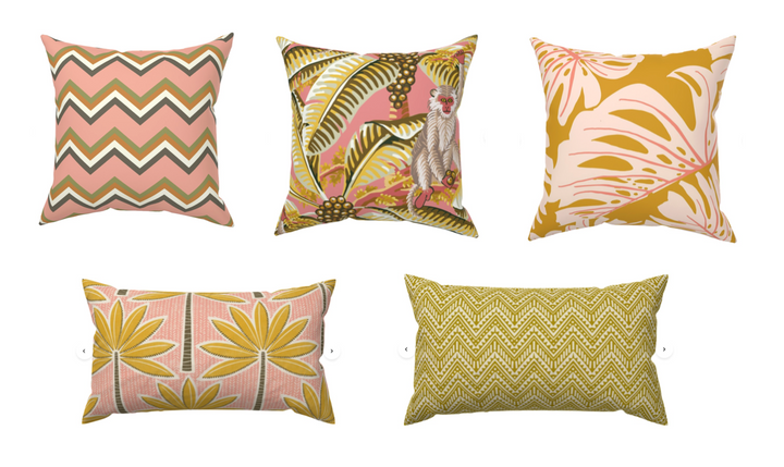 Custom Designed Throw Pillow-The Colony Hotel Palm