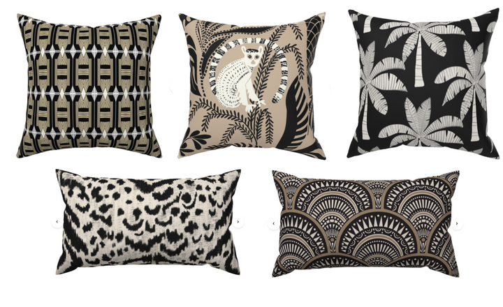 Custom Made Designer Pillow Set-Lemur Jungle