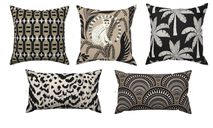 Custom Made Designer Throw Pillow-Lemur Jungle