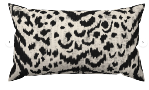 Custom Designer Throw Pillow-Lemur Jungle Snow Leopard