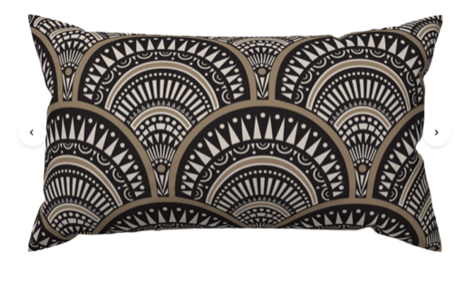 Custom Designer Throw Pillow-Lemur Jungle Scallop